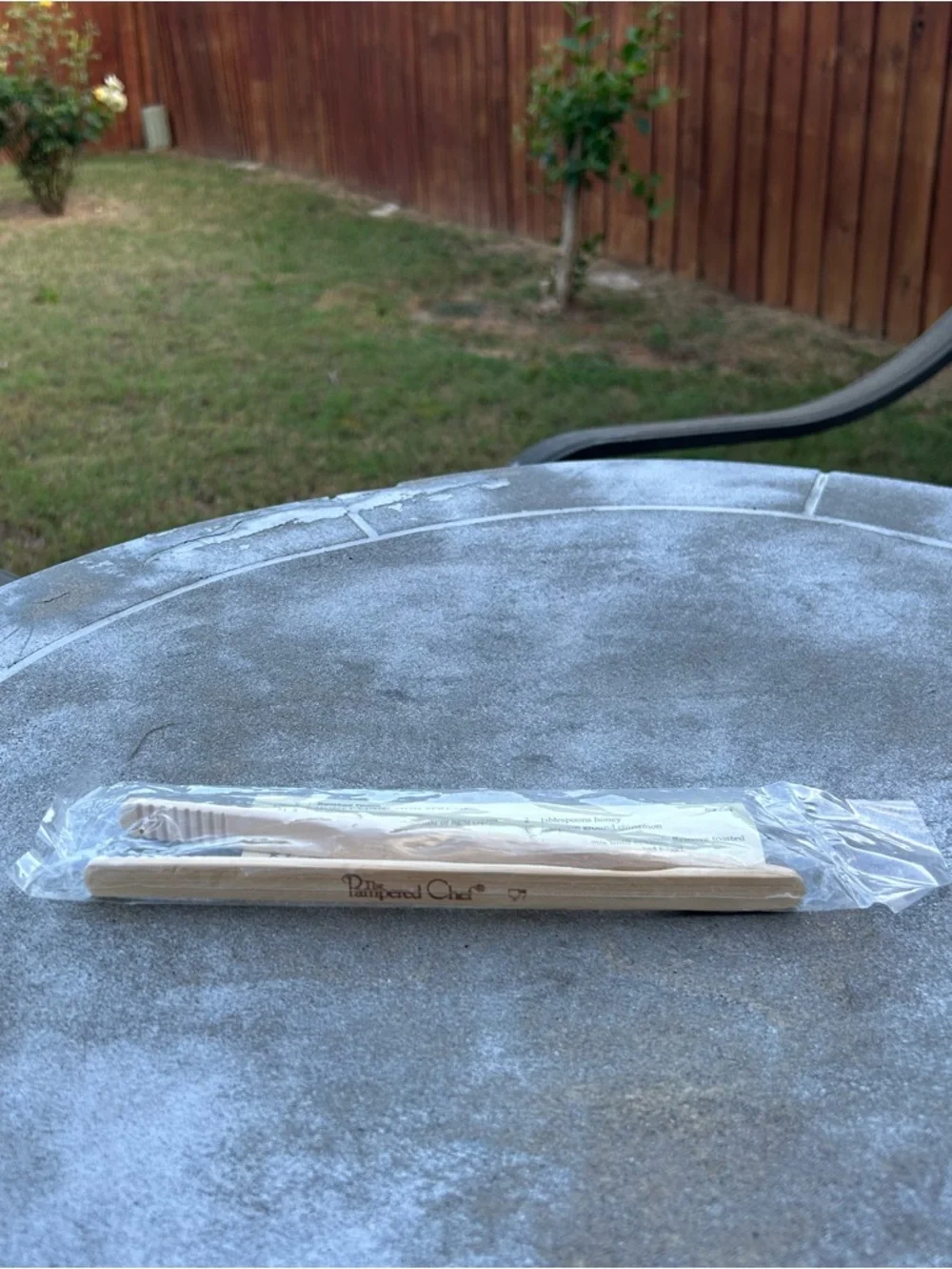 The Pampered Chef Bamboo Tongs with Recipe - Natural Wood Color